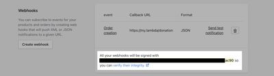 Shopify webhook secret